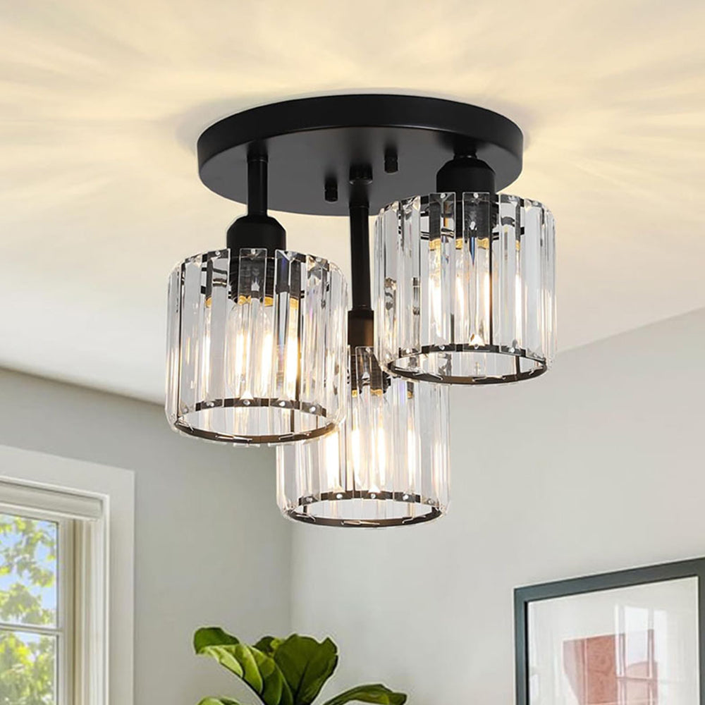 Krystallinsk LED Loftlys Med Lagdelt Glasdesign Og Harmonisk Belysning