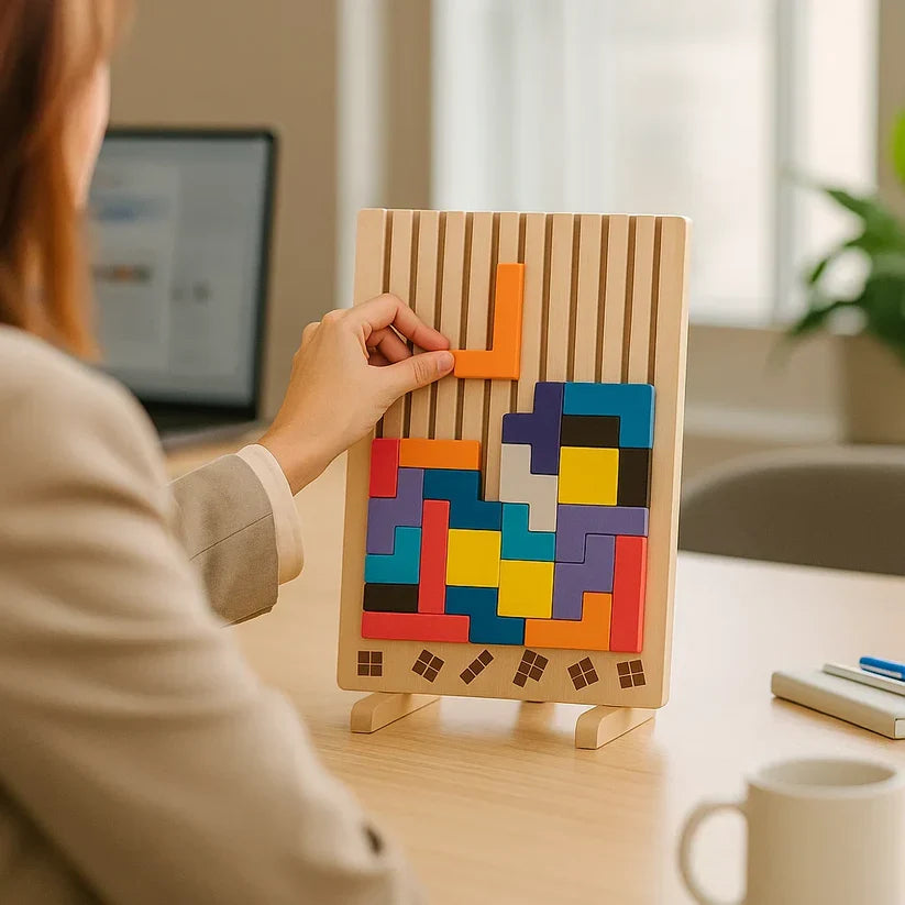 Træ Tetris Puslespil Til Rolige Og Kreative Pauser