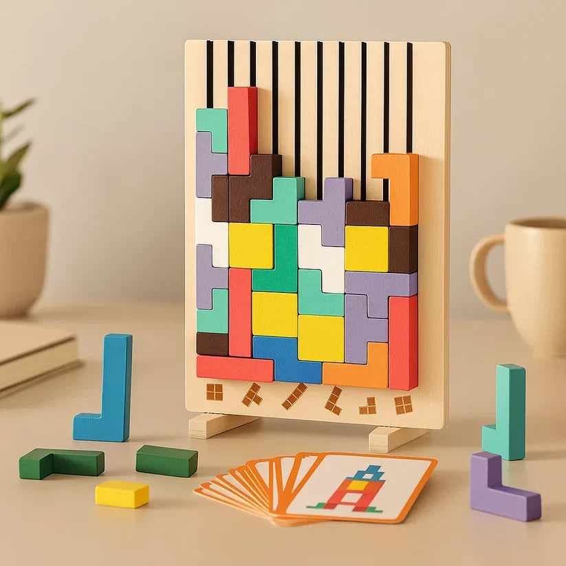 Træ Tetris Puslespil Til Rolige Og Kreative Pauser
