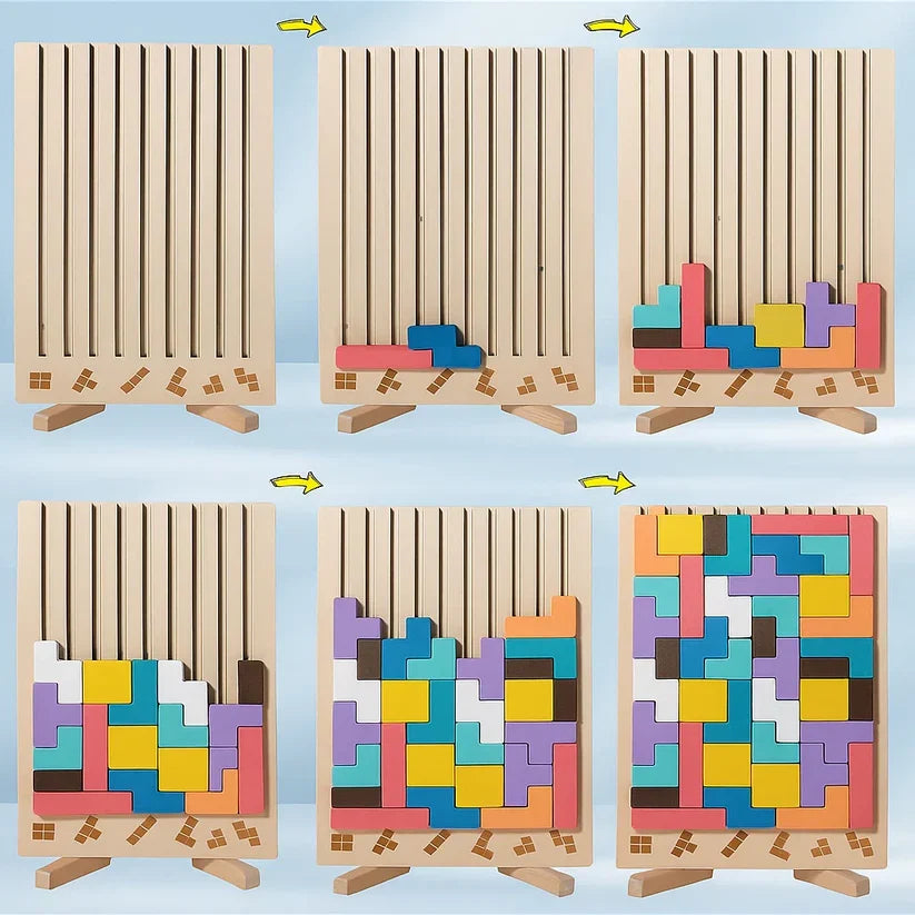 Træ Tetris Puslespil Til Rolige Og Kreative Pauser