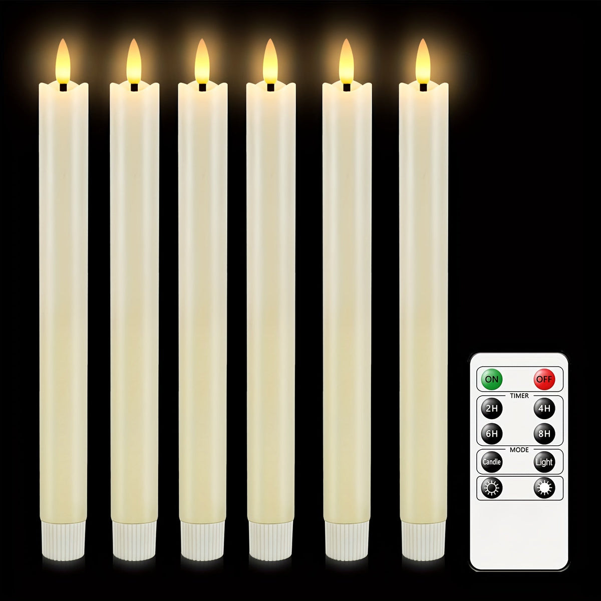 Led Lyskaars Realistisk Flamme Fjernbetjent Hyggebelysning