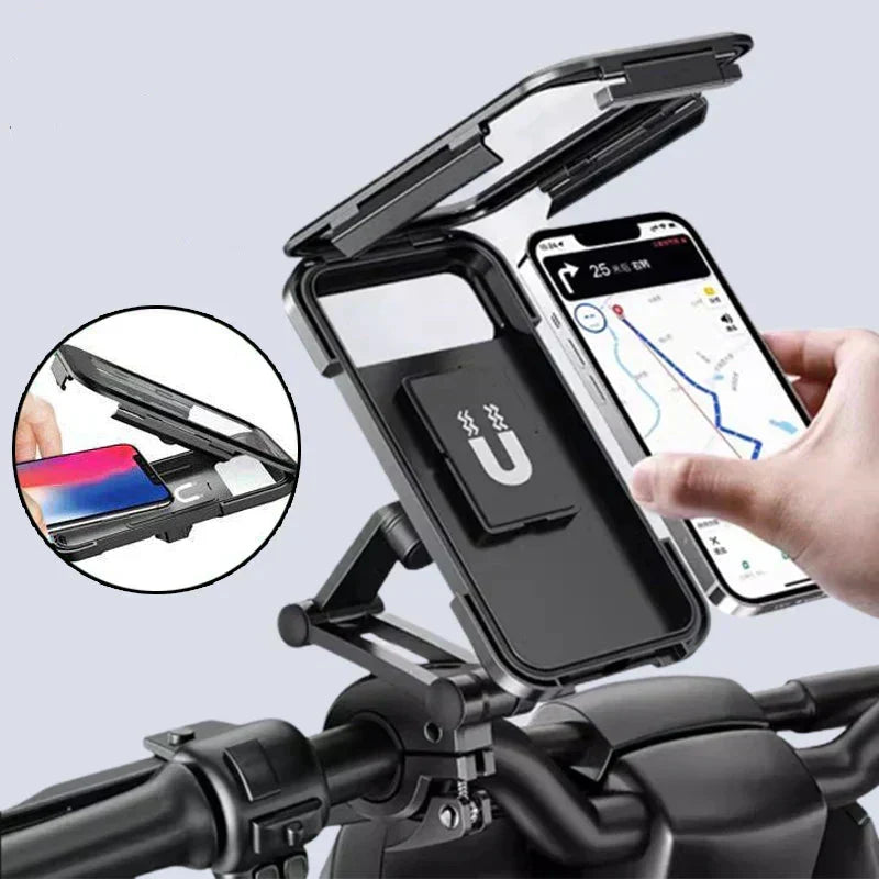 Vandtæt Smartphoneholder Til Cykel Med Trådløs Opladning Og Styrmontering