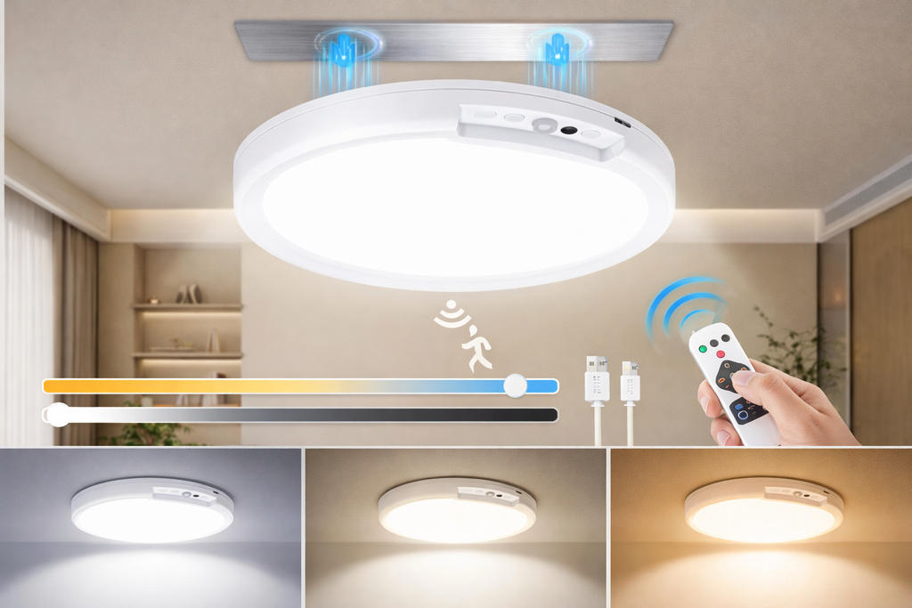 Sensorstyret LED‑Lampe med Magnetisk Montering og Trådløs Drift