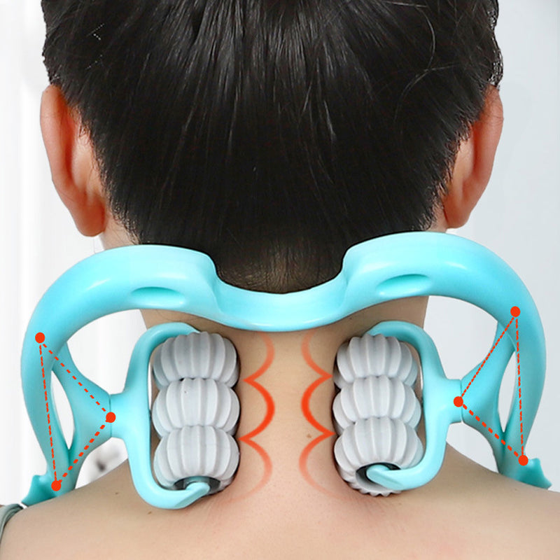Nakke- og skuldermassager med seks massagehoveder