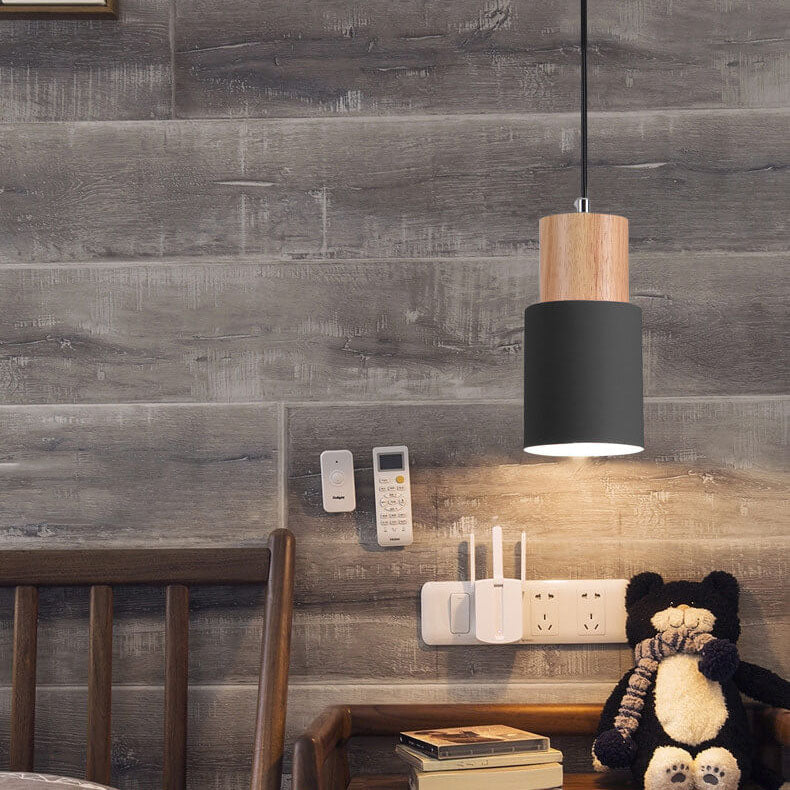 Nordisk Cylinderpendel i Macaron‑Farver med LED Lys