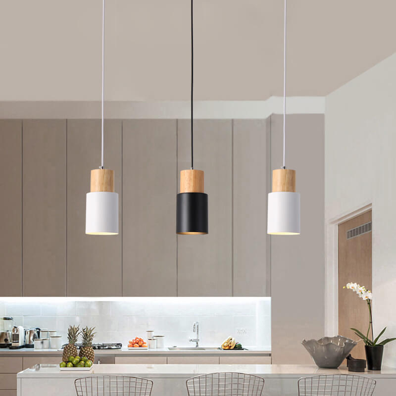 Nordisk Cylinderpendel i Macaron‑Farver med LED Lys