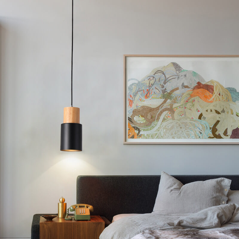Nordisk Cylinderpendel i Macaron‑Farver med LED Lys
