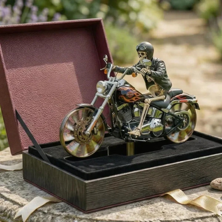 Motorcykel Vindhjul med Skeletrider til Udendørs Dekoration