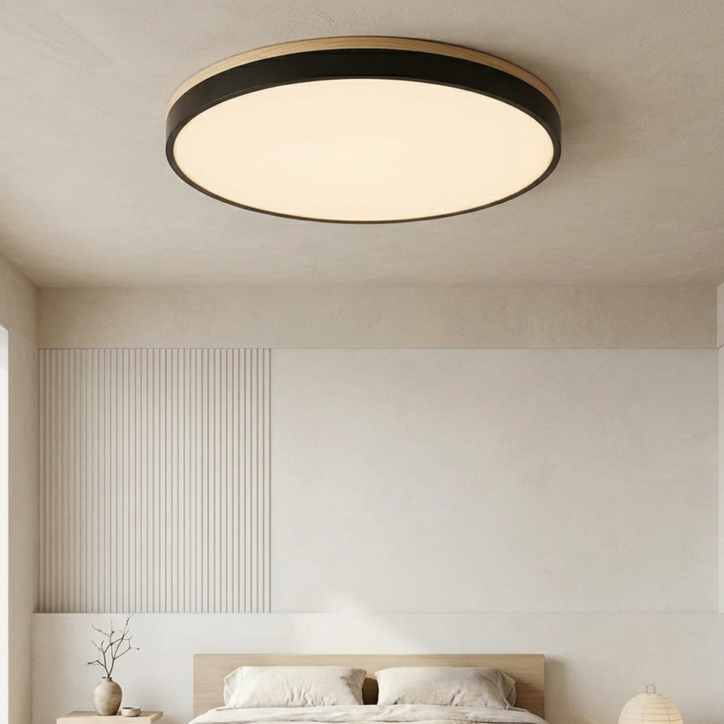 Flad Rund Loftlampe med Direkte Montering og Tre Lysfarver