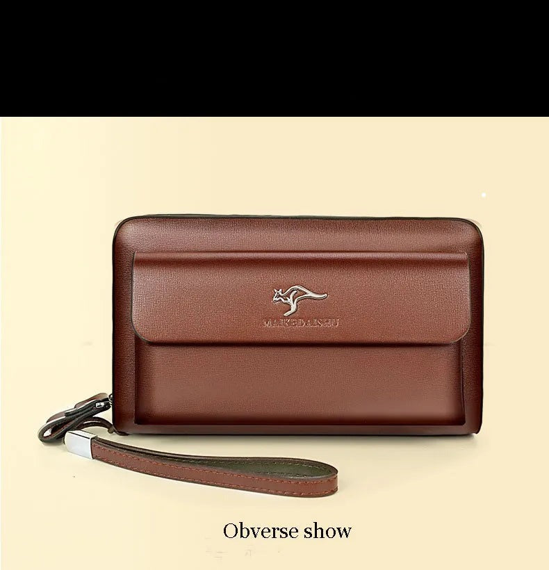 Mand Clutch Tas Med Klassisk Form Og Daglig Organiseret Opbevaring