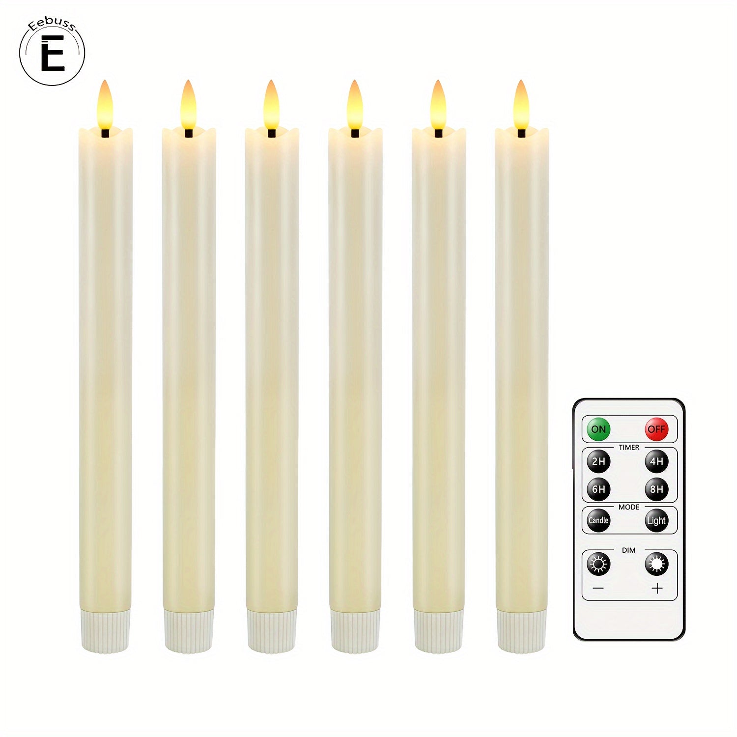 Led Lyskaars Realistisk Flamme Fjernbetjent Hyggebelysning