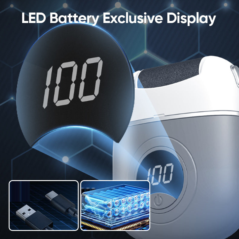 Elektrisk fodfil med LCD-display og hastighedsvisning