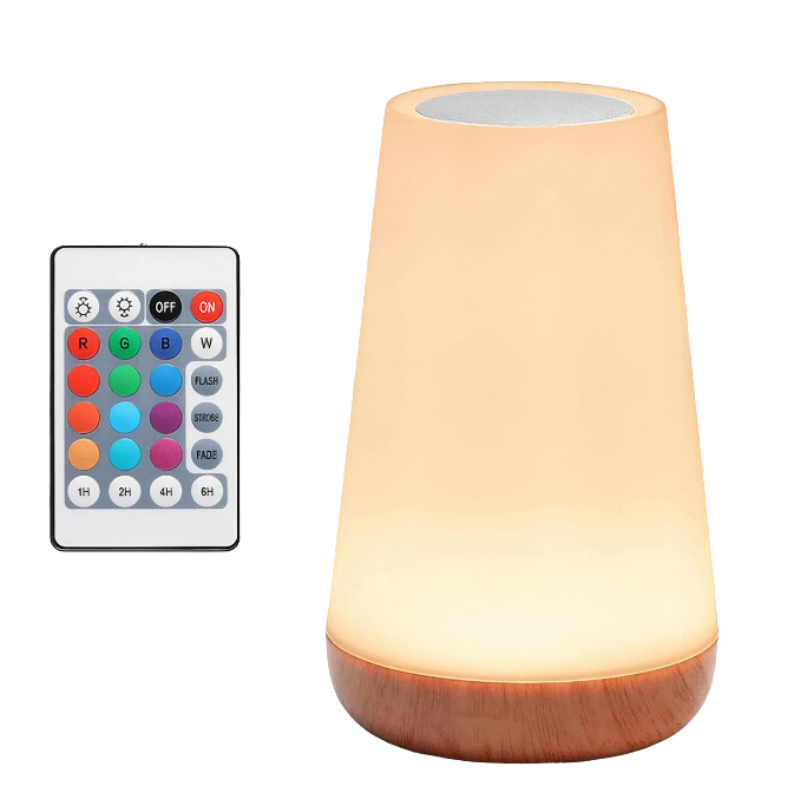 Trådløs RGB LED-Natlampe med Fjernbetjening