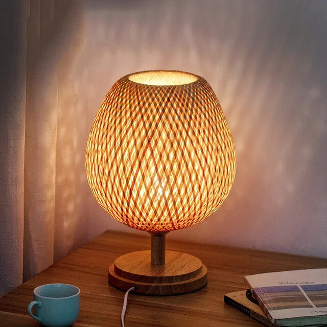 Bordlampe Bambu Klassisk Varm Naturlys