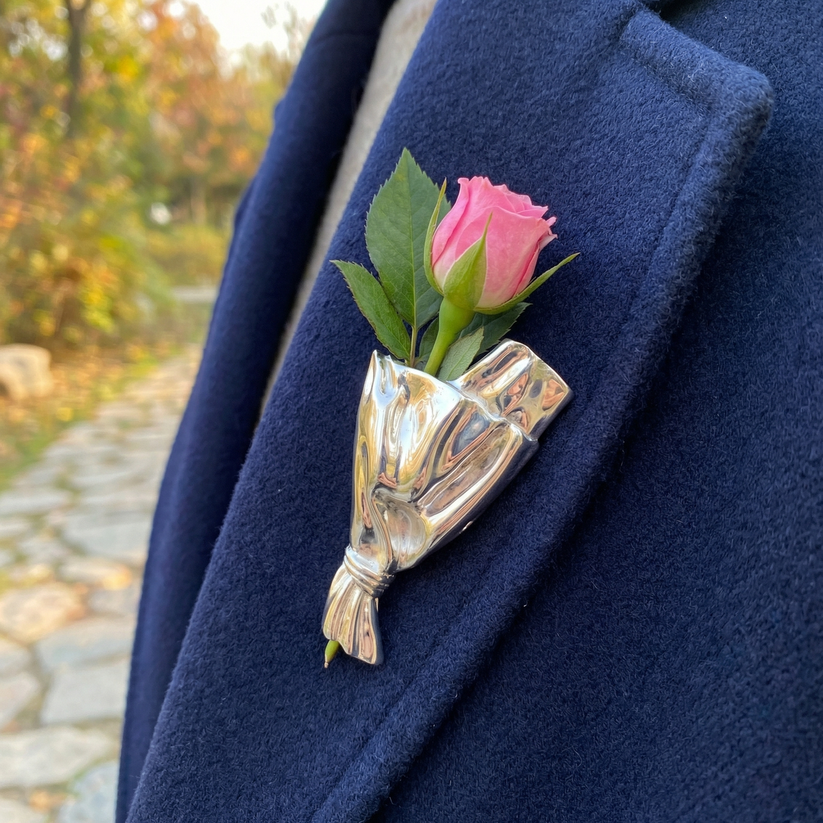 Bærbar Blomsterbroche med Miniaturevase