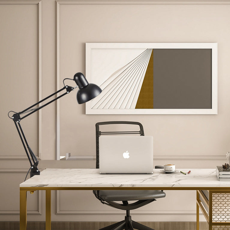 Jern‑Abs Bordlampe med Minimalistisk Form og Stabil Indendørs Placering