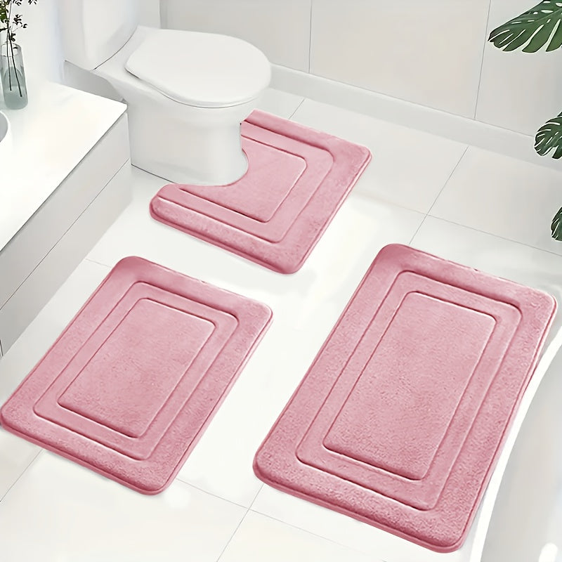 Memoryfoam Badmatsæt med Blød Overflade og Stabil Indendørs Placering