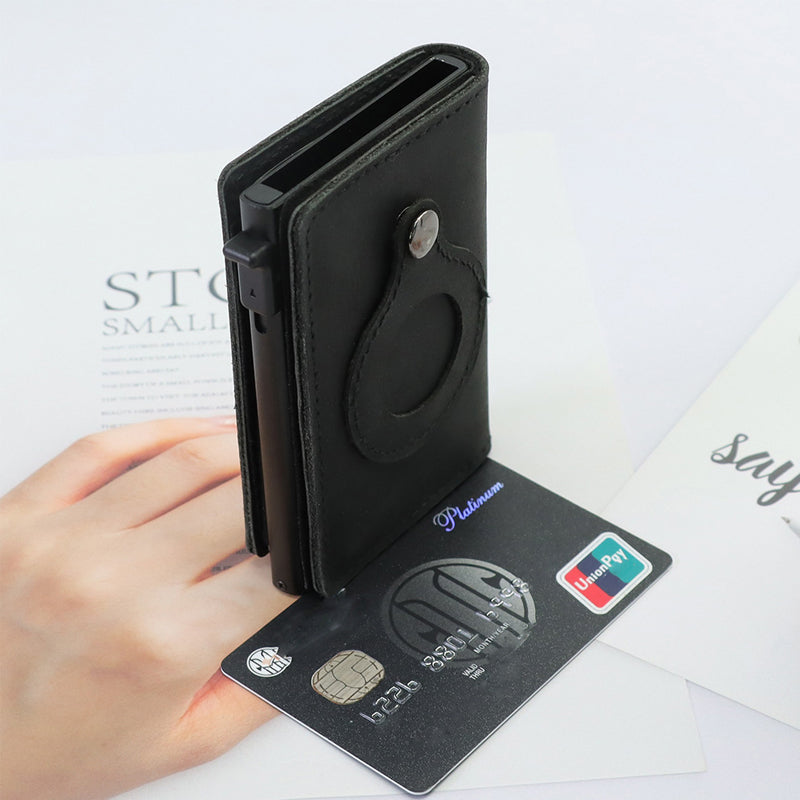 RFID-pung med holder til Apple AirTag og plads til kort