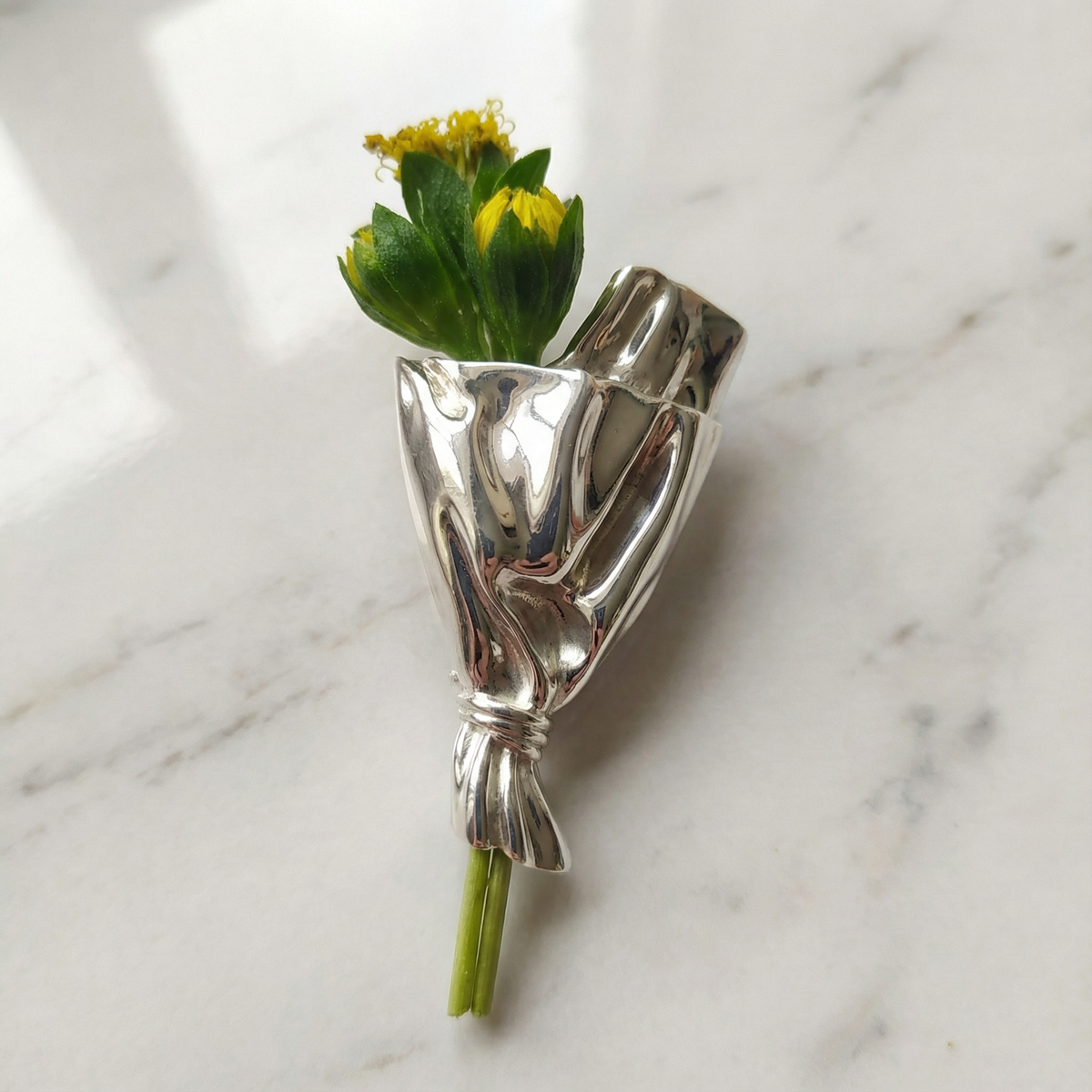 Bærbar Blomsterbroche med Miniaturevase