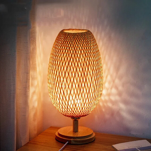 Bordlampe Bambu Klassisk Varm Naturlys