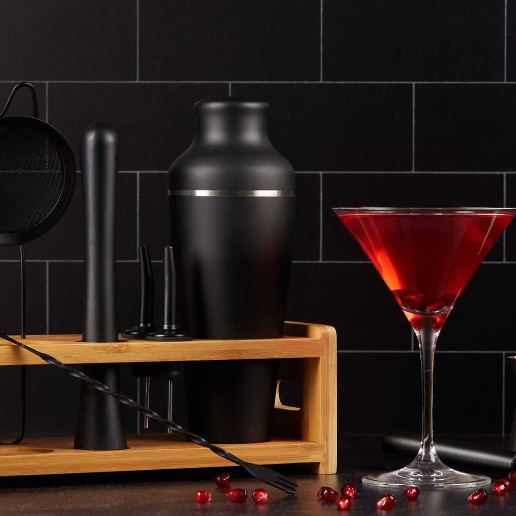 Cocktailsæt i Rustfrit Stål Med 8 Dele Til Hjemmebar Og Drinkblanding