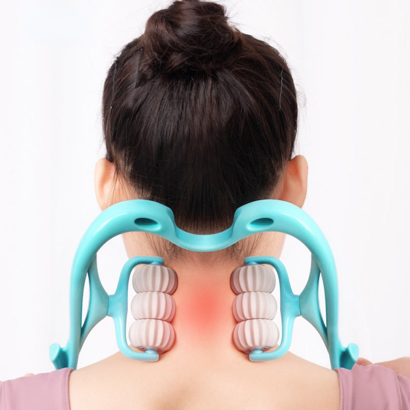 Nakke- og skuldermassager med seks massagehoveder
