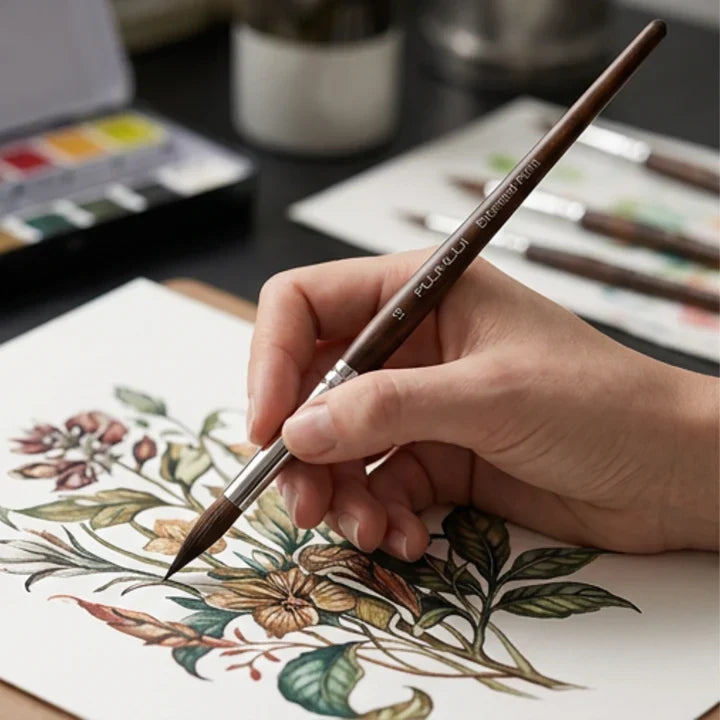 Penselsæt Med Præcisionsbørster Til Kunst, Akvarel Og Detaljearbejde