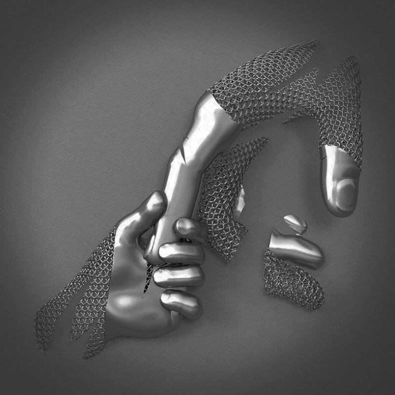 Romantisk Vægkunst med Metallisk 3D-Effekt