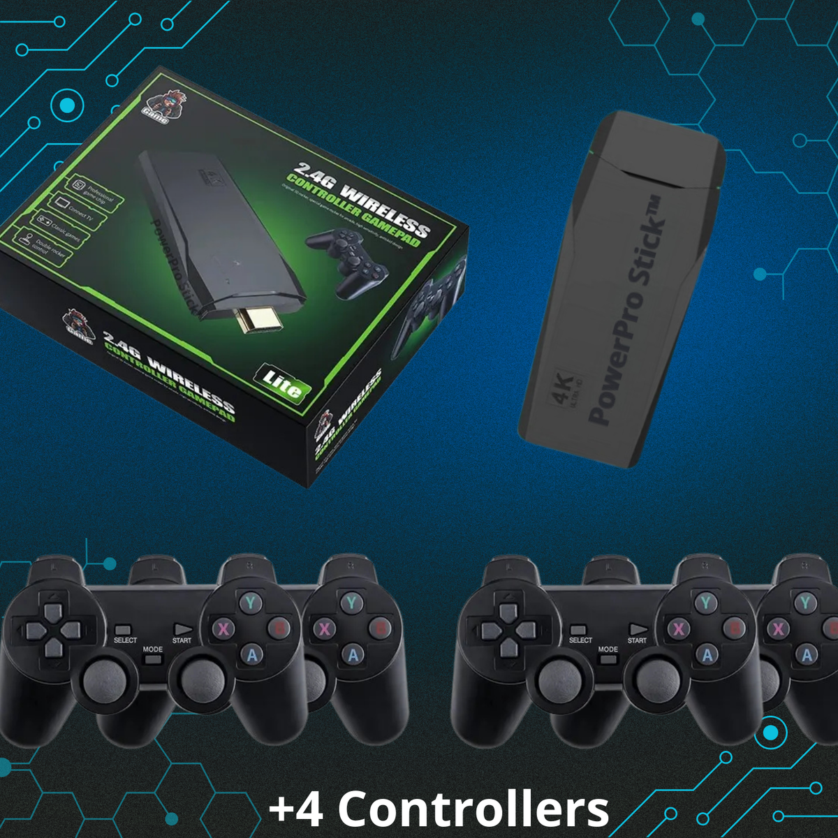 Retro Gaming Stick med 20.000+ Spil og Trådløse Controllere
