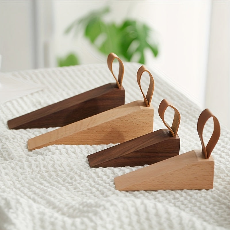 Træ Dørstop med Skridsikker Base og Minimalistisk Design
