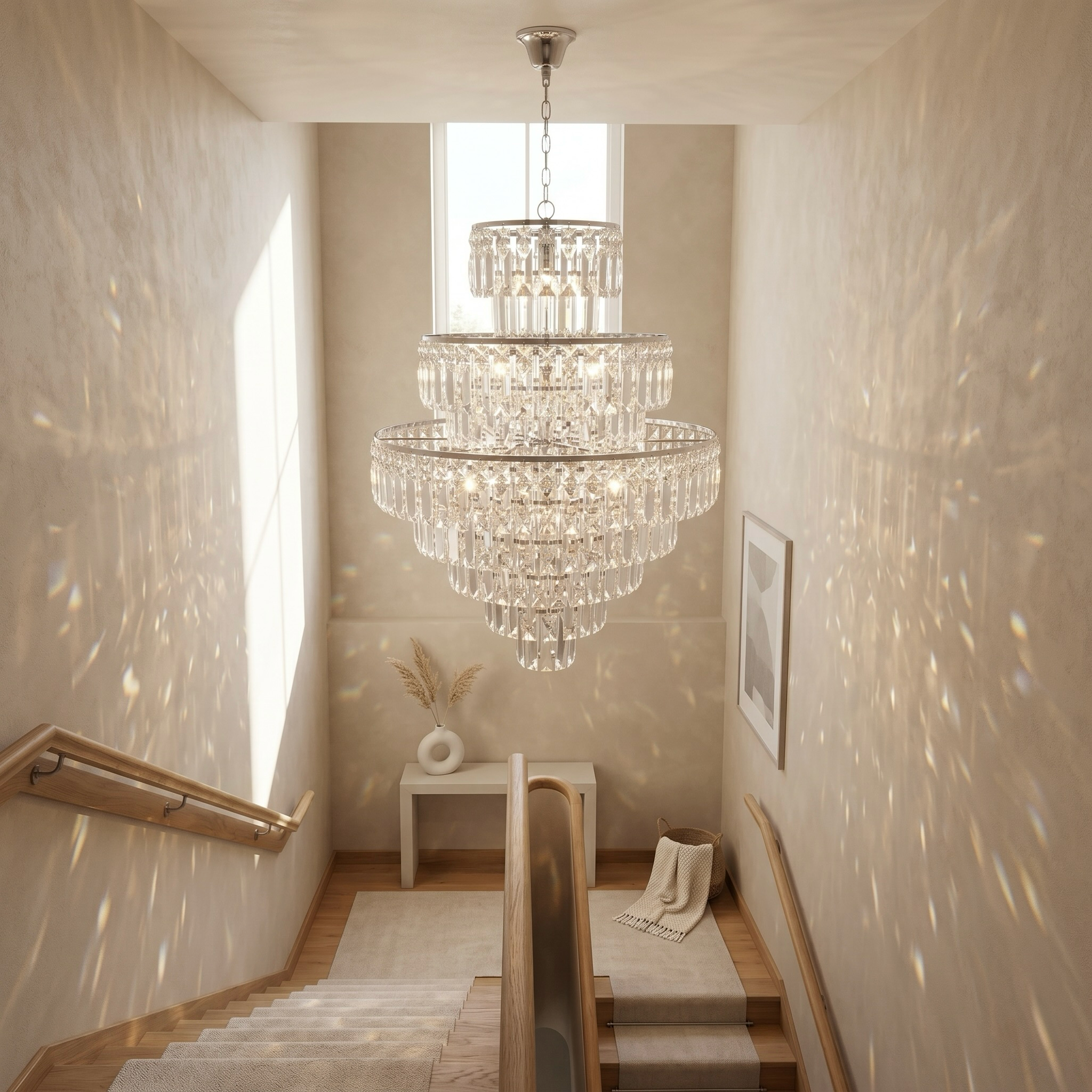 Tiered Crystal Chandelier Pendant Light