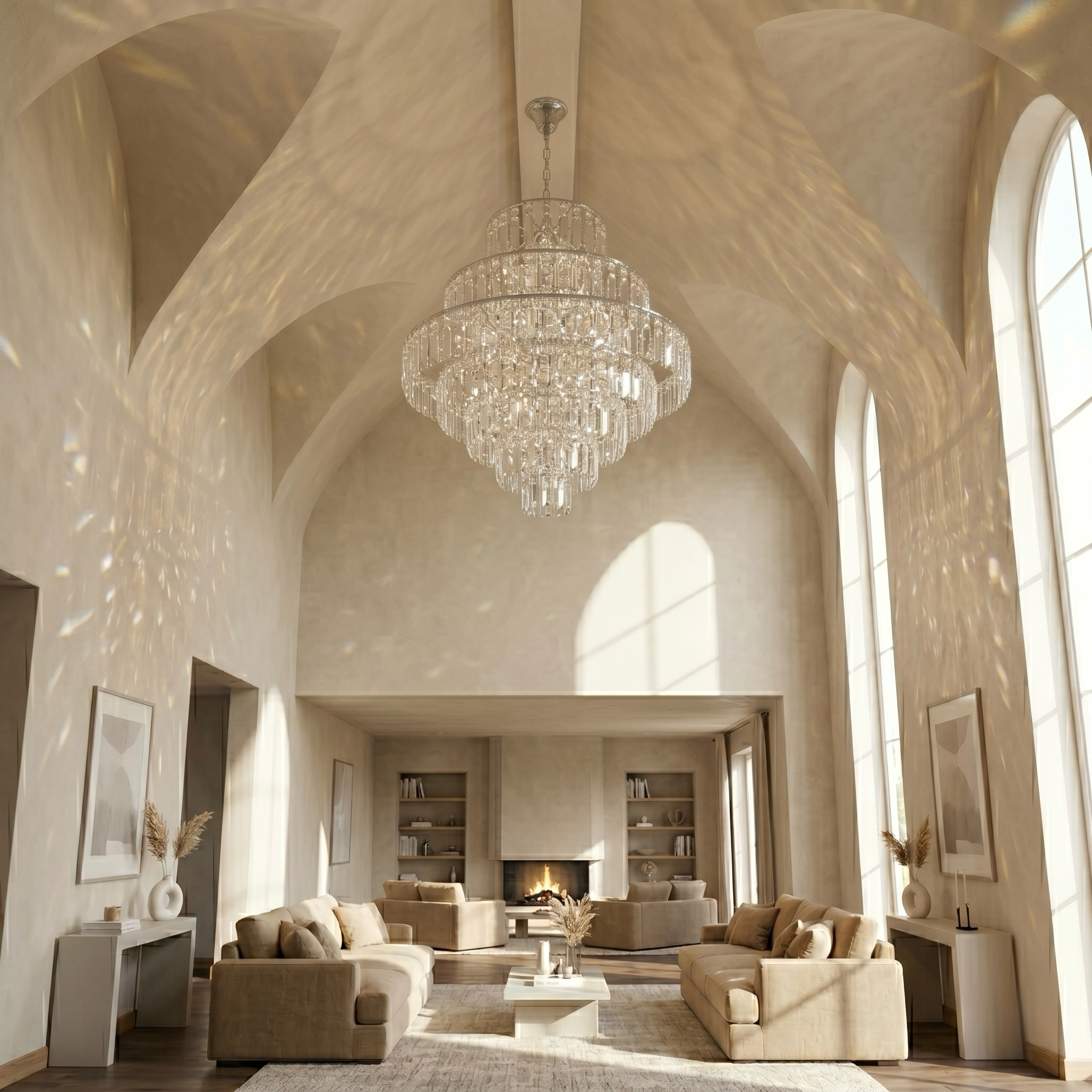 Tiered Crystal Chandelier Pendant Light