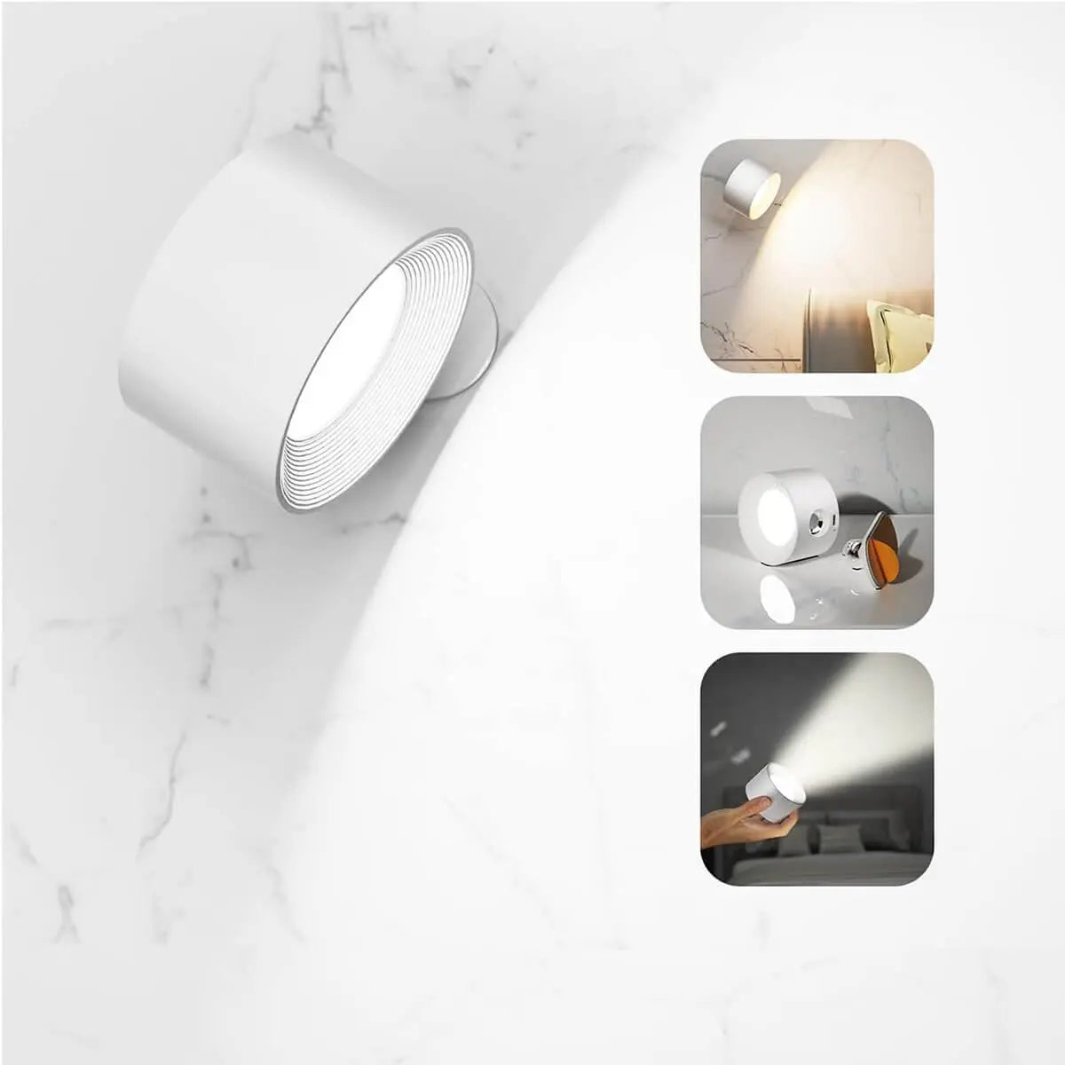 Trådløs Væglampe med Nordisk Design og Justerbart LED‑Lys