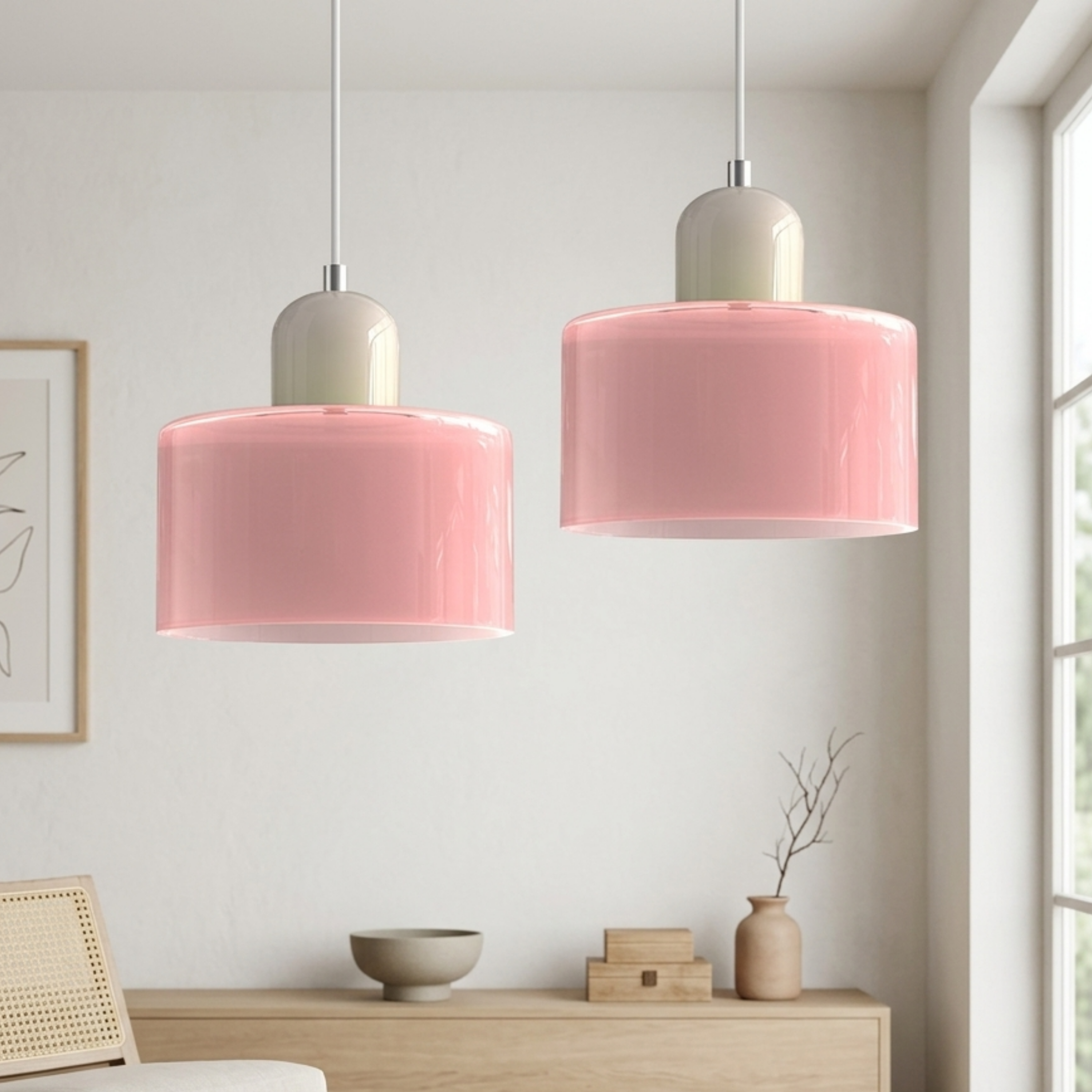 Pendellampe Ringformet Glasdesign