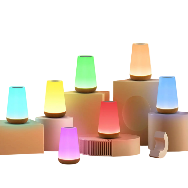 Trådløs RGB LED-Natlampe med Fjernbetjening