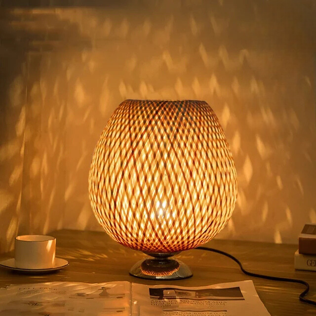 Bordlampe Bambu Klassisk Varm Naturlys