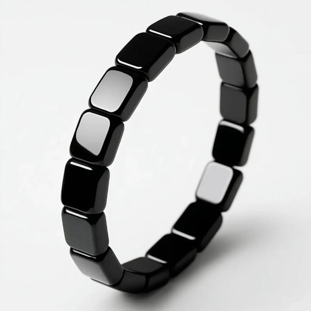 Justerbart Hæmatit-Armbånd med Minimalistisk Design
