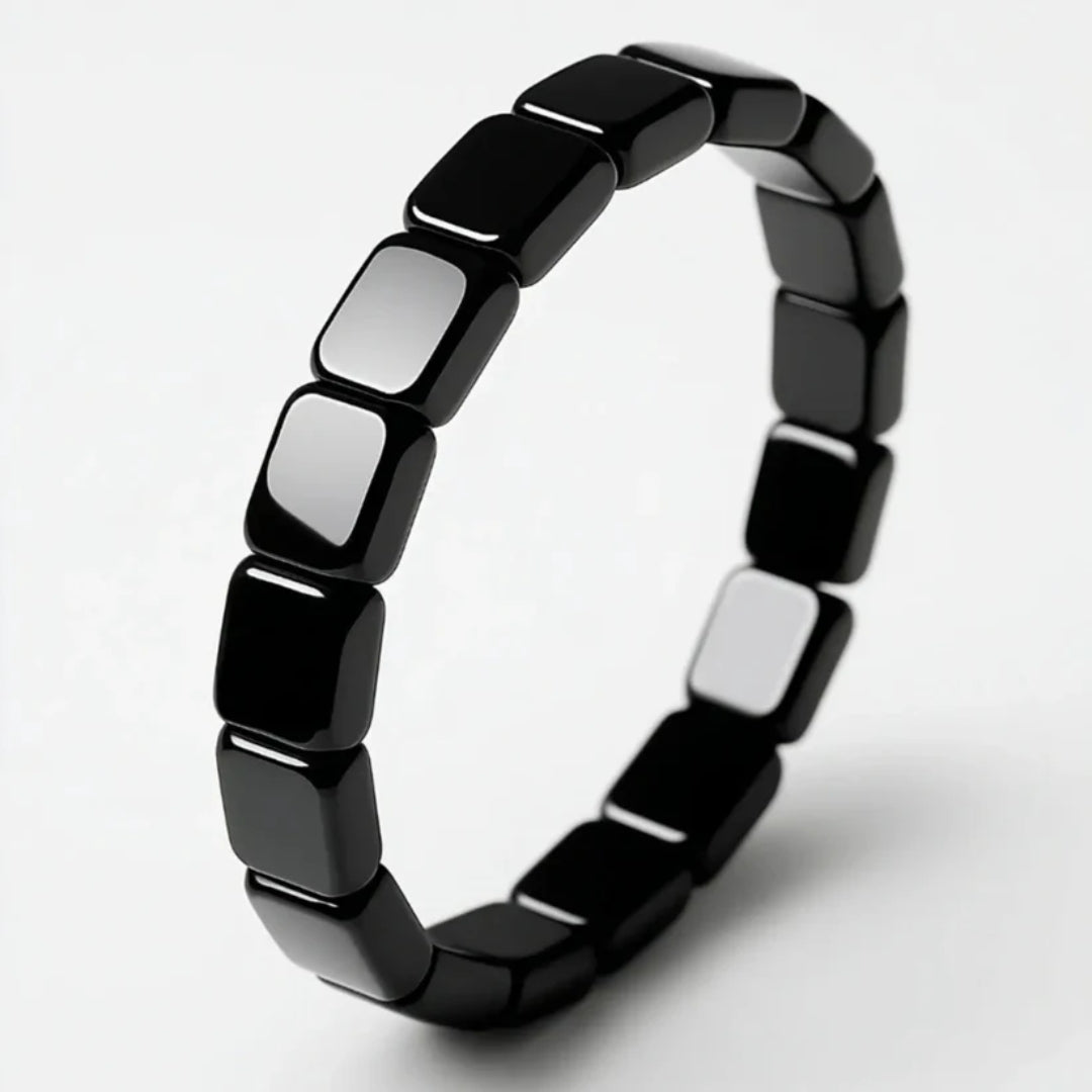 Justerbart Hæmatit-Armbånd med Minimalistisk Design