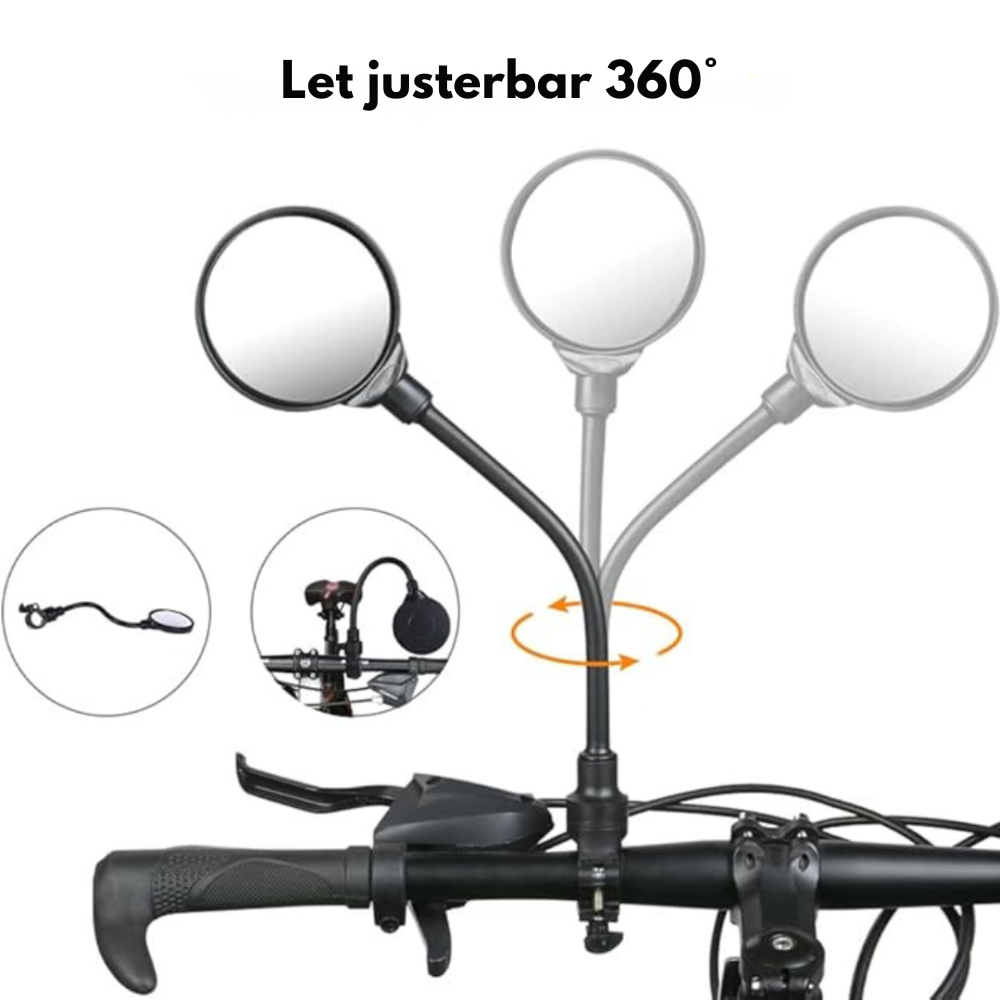 Justerbart Cykelspejl med 360° Rotation og Bredt Synsfelt