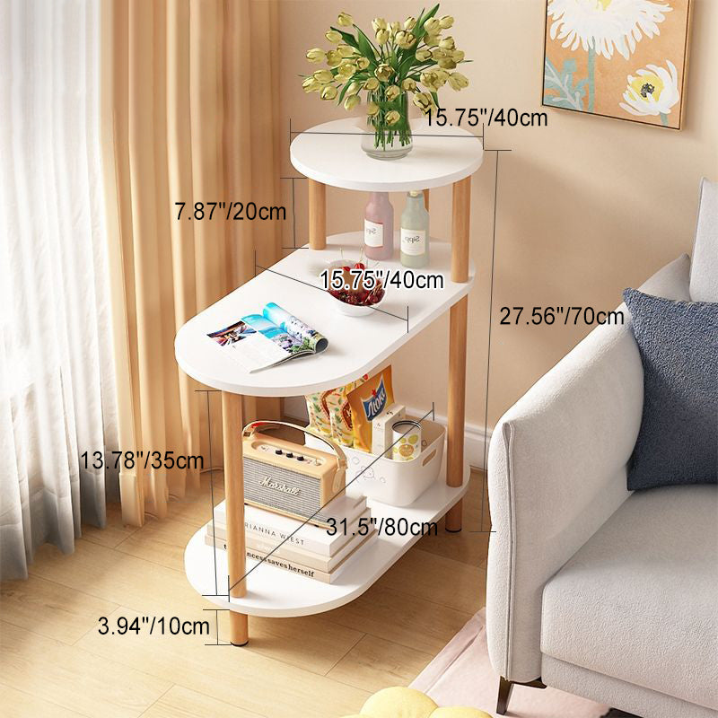 Sidebord i massivt træ med tre hylder – 60 eller 80 cm
