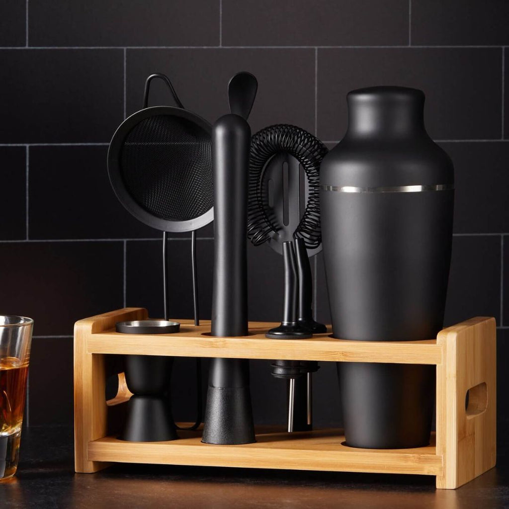 Cocktailsæt i Rustfrit Stål Med 8 Dele Til Hjemmebar Og Drinkblanding