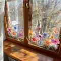 Vinduesdekoration med Blomstrende Motiv og Dobbeltsidet Print