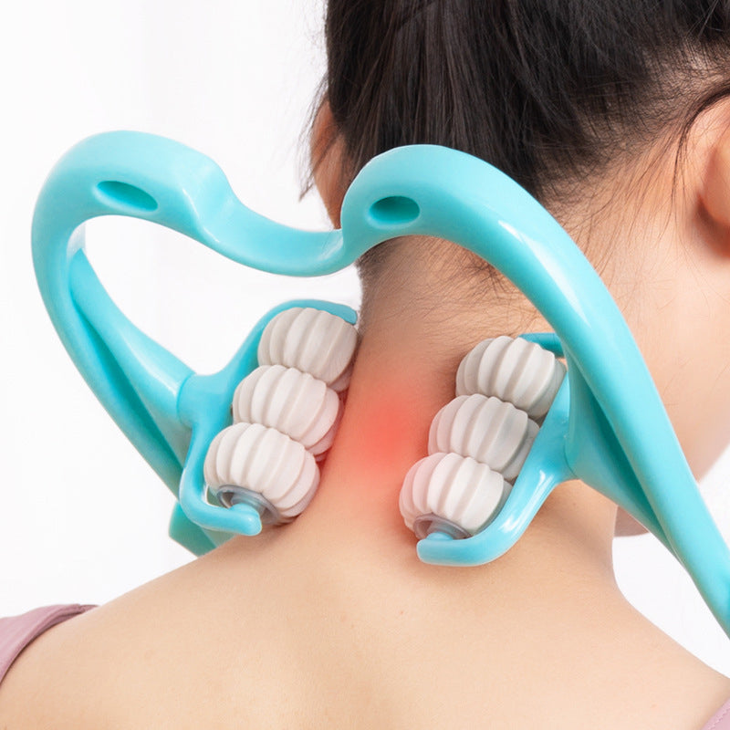Nakke- og skuldermassager med seks massagehoveder