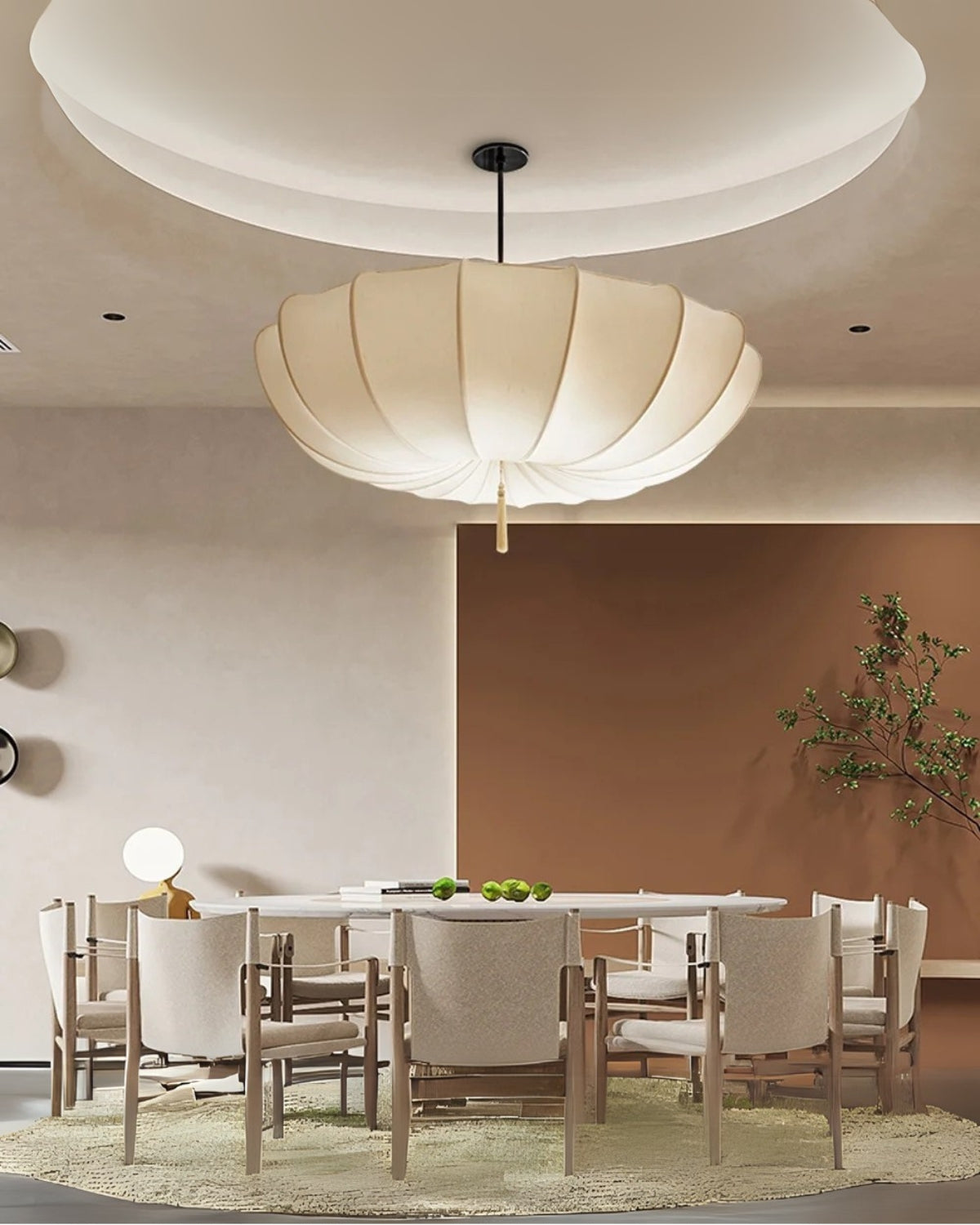 Loftlampe med Blød Skyform og Elegant Atmosfærisk Silhuet
