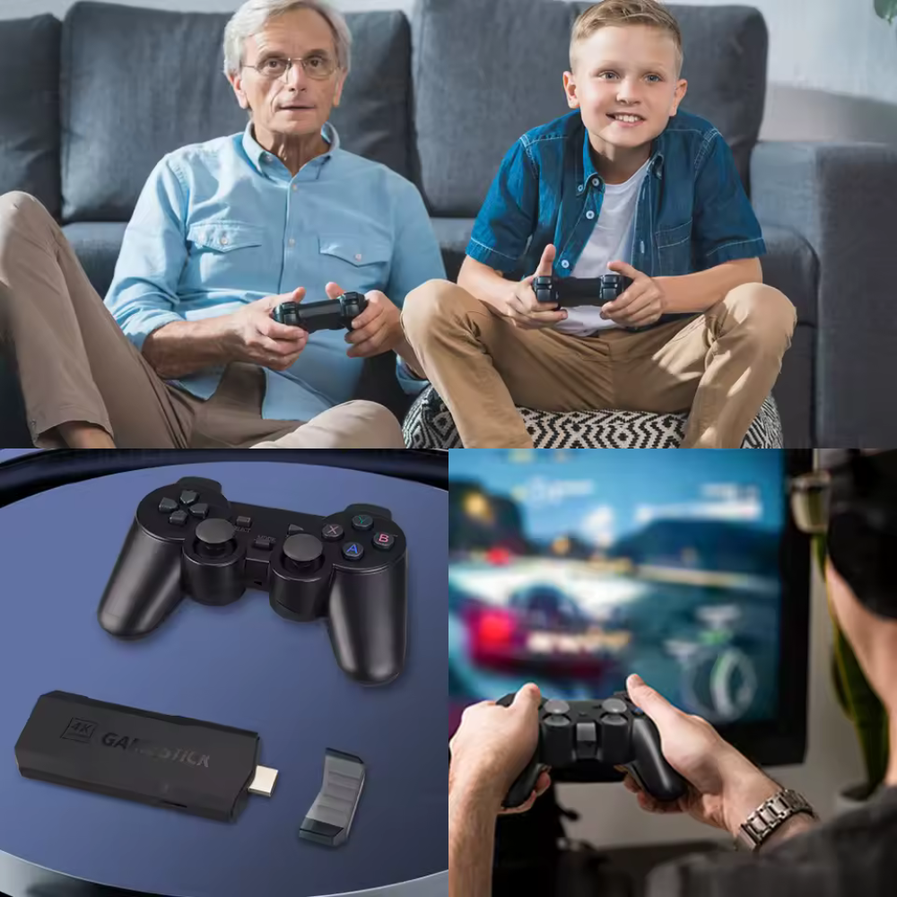 Retro Gaming Stick med 20.000+ Spil og Trådløse Controllere
