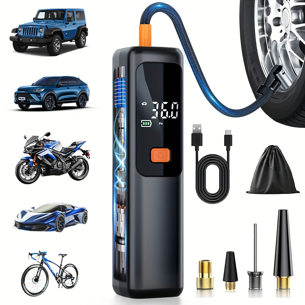 Mobil Luftkompressor med Automatisk Stop og Digital LCD‑Display