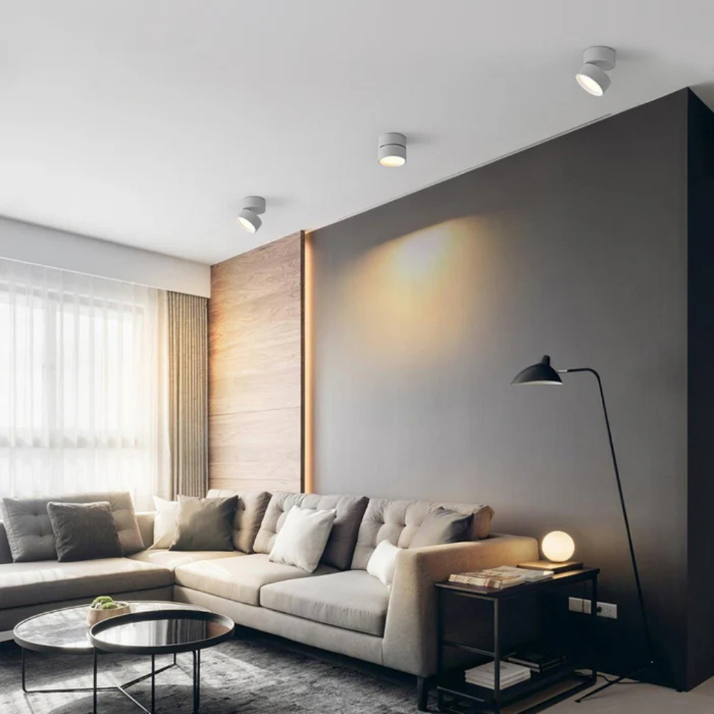 Moderne LED Loftlys Med Justerbart Hoved Til Fleksibel Belysning