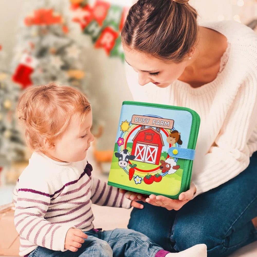 Montessori Aktivitetsbog med Knapper, Lynlåse og Snørebånd