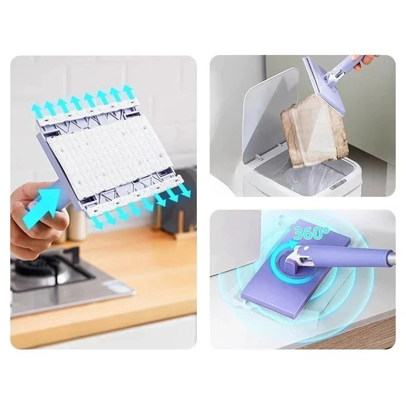 Klemmemoppe med Automatisk Fastgørelse og Hurtigtørrende Mikrofiber