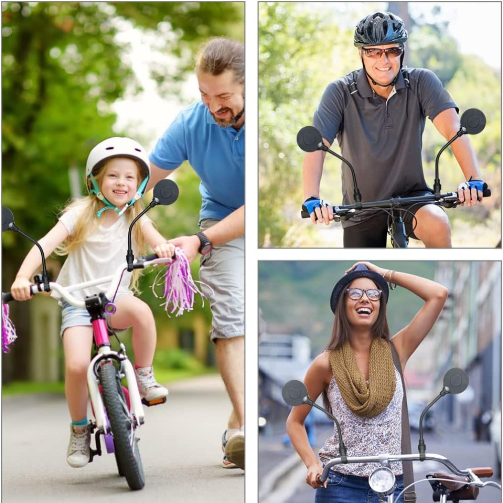 Justerbart Cykelspejl med 360° Rotation og Bredt Synsfelt